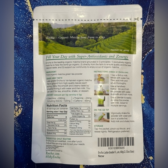 New - Encha Organic Latte Grade Japanese Matcha Green Tea From Uji, Japan (60g) - Picture 10 of 10
